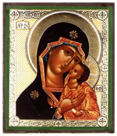 Иконы Петровская икона Божией Матери на дереве (6х7 см, Тиль)