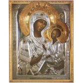 Иконы Тихвинская икона Божией Матери на оргалите (19 х 25 см, Софрино)
