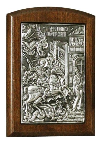 Иконы Георгий Победоносец икона, ручная работа (10,5 х 15,5 см)