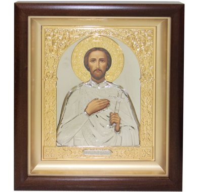 Иконы Александр Невский икона в киоте (21 х 24,5 см, Софрино)