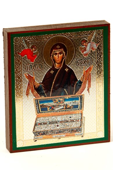 Иконы Святой Пояс Пресвятой Богородицы икона, литография на дереве (9х11см)