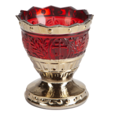 Утварь и подарки Лампада настольная на ножке «Лилия с золотом»