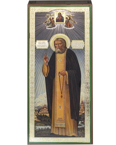 Иконы Преподобный Серафим Саровский, икона 10х25 см, Тиль