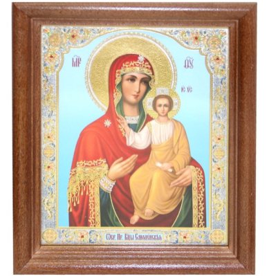 Иконы Смоленская икона Божией Матери под стеклом (13 х 16 см, Софрино)