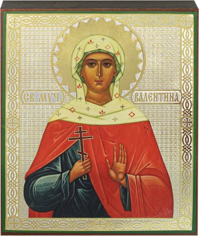 Иконы Валентина святая мученица икона на дереве (17 х 21 см)