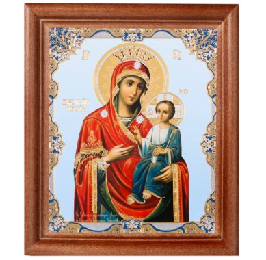 Иконы Иверская икона Божией Матери под стеклом (13 х 16 см, Софрино)