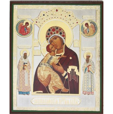 Иконы Волоколамская икона Божией Матери литография на дереве (17,5 х 21 см)