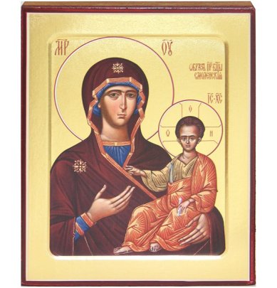 Иконы Смоленская икона Божией Матери на дереве (12,5 х 16 см)