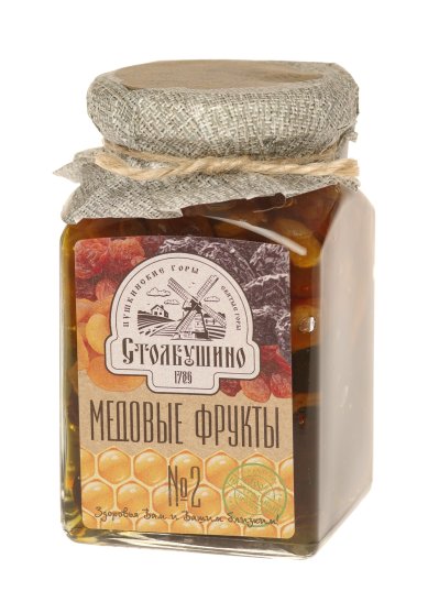 Натуральные товары Сухофрукты в меду (мед, чернослив, изюм, курага) смесь №2, 320 г