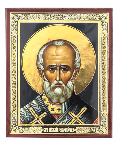 Иконы Николай Чудотворец икона на планшете (6 х 7,5 см, Софрино)