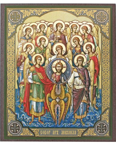 Иконы Собор архистратига Михаила икона на МДФ (10,3 х 12,3 см)