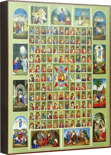 Иконы Собор Пресвятой Богородицы, икона на МДФ, гладкая (12,7 х 15,8 см)