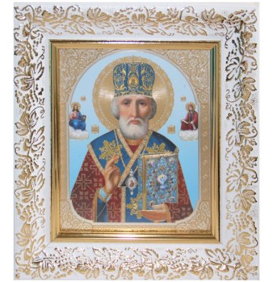 Иконы Николай Чудотворец в багетной рамке (22 х 25 см)