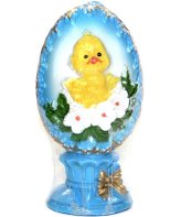 Утварь и подарки Свеча декоративная «Пасхальное яйцо с цыпленком» (голубое)