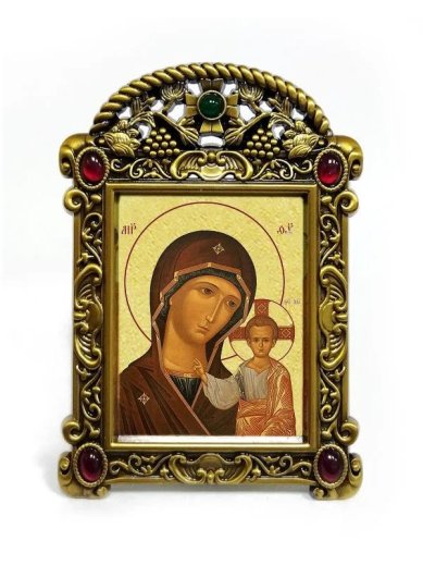 Иконы Казанская икона Божией Матери в рамке-киоте (6,5 х 9 см)