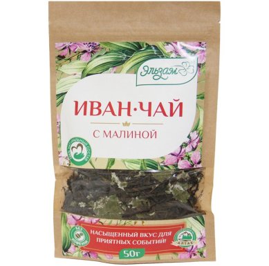 Натуральные товары Иван-чай с малиной листовой ферментированный (50 г)
