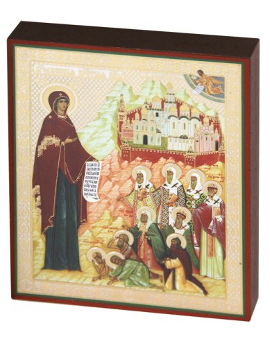 Иконы Боголюбская - Московская икона Божией Матери на дереве (13х16 см, Тиль)