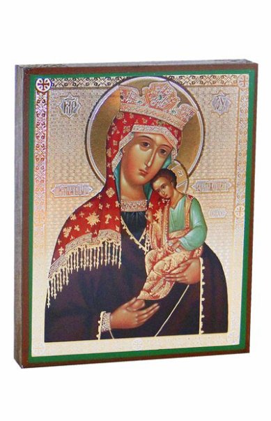 Иконы От бед страждущих икона Божией Матери, литография на дереве (13х16 см, Тиль)