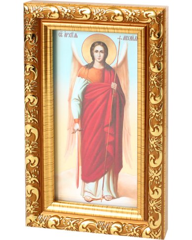 Иконы Михаил Архангел, икона в багете 10х16,5 см