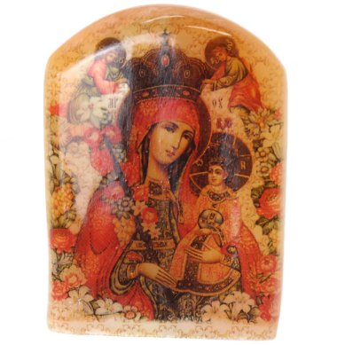 Иконы Благоуханный Цвет, икона настольная из селенита (45 х 30 х 65 мм, 65 г)