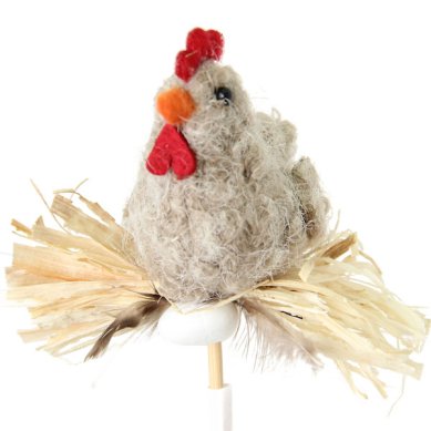 Утварь и подарки Пасхальное украшение на кулич «Курочка» (серая) 