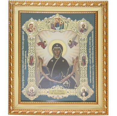 Иконы Пояс Пресвятой Богородицы икона в багетной рамке (18,5 х 21,5 см)