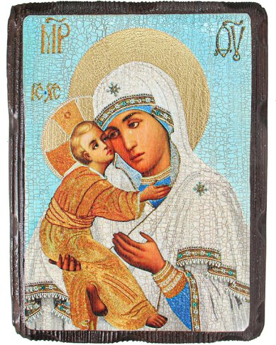 Иконы Владимирская икона Божией Матери, под старину, 18 х 24 см