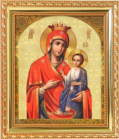Иконы Иверская, икона БМ в багетной рамке (19 х 22 см)