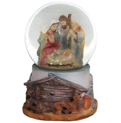 Утварь и подарки Рождественский вертеп с подсветкой (стеклянный шар)