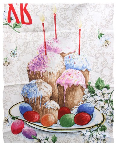 Утварь и подарки Полотенце с пасхальным рисунком (х/б, 45х60 см)