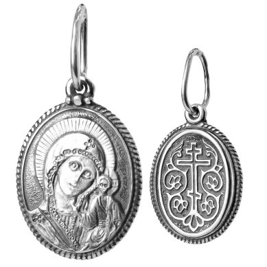 Ювелирные изделия Образок серебряный 925 Казанская чернение