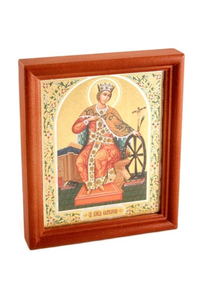 Иконы Екатерина великомученица. Подарочная икона с открыткой День Ангела (13х16 см, Софрино)