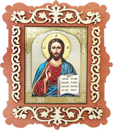 Иконы Господь Вседержитель, икона резная (фанера, литография)
