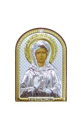 Иконы Матрона Московская икона в серебряном окладе, ручной работы (6 х 8,5 см)