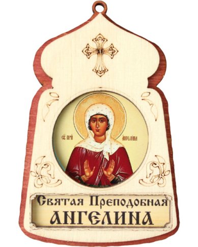 Иконы Ангелина святая преподобная, икона подвесная 7 х 4,5 см (фанера, литография)