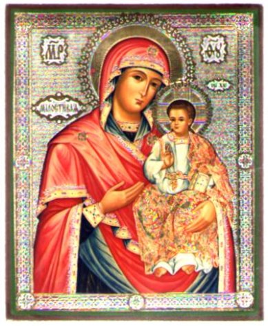 Иконы Милостивая икона Божией Матери на дереве (13х16 см, Тиль)