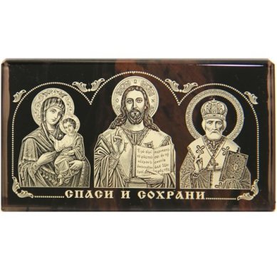 Иконы Икона автомобильная на обсидиане (большая, 9 х 5 см)