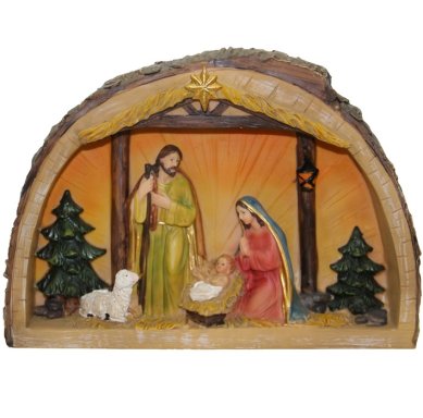 Утварь и подарки Рождественская композиция «Рождество Христово» (с елками, с подсветкой)