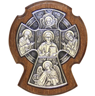 Иконы Икона большая Крест Новгородский ручная работа (11,5 х 14 см)