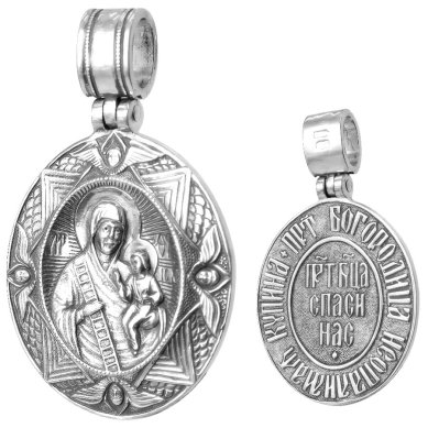 Ювелирные изделия Образок серебряный 925 Непалимая Купина чернение