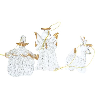 Утварь и подарки Набор рождественских подвесок (стекло, 3 шт) 