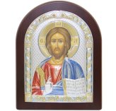 Иконы Господь Вседержитель икона в в серебряном окладе, ручная работа (18 х 23 см)