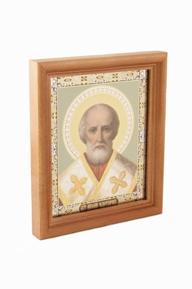 Иконы Николай Чудотворец икона под стеклом (13х16 см, Софрино)