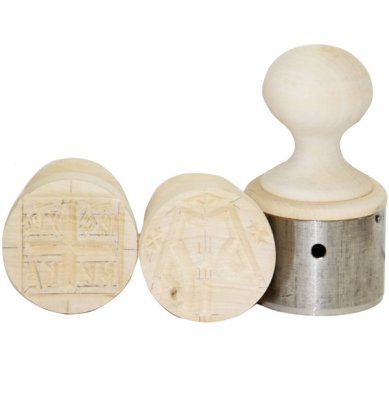 Утварь и подарки Набор для просфор из нарезки и 2 деревянных печатей «Агничной» и «Богородичной» (диаметр 5 см)