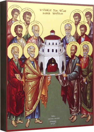 Иконы Собор 12 Апостолов икона (12,7 х 15,7 см)