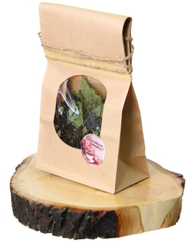 Натуральные товары Чай черный листовой Жузель с листом и ягодами смородины на подставке из массива липы (50 г)