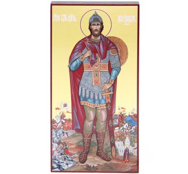 Иконы Александр Невский благоверный князь икона (9,5 х 16,5 см, Софрино)