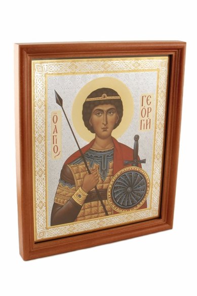 Иконы Георгий Победоносец икона под стеклом (20 х 24 см, Софрино)