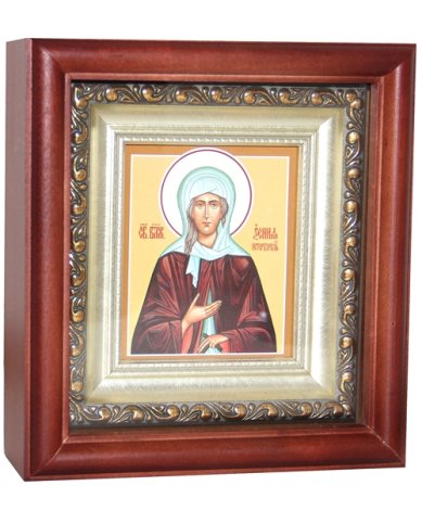 Иконы Ксения Петербургская икона на холсте в киоте (18 х 16.5 см)