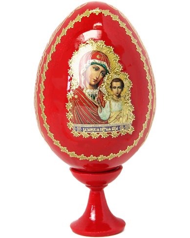 Утварь и подарки Яйцо на подставке большое с образом Пресвятой Богородицы «Казанская»